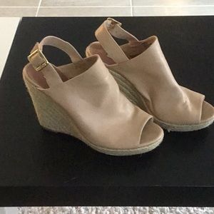 Peep toe wedges